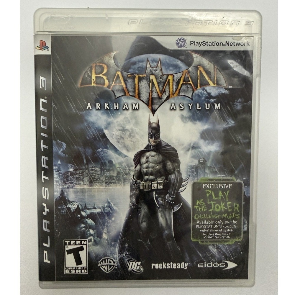 Batman Arkham Asylum (Sony PlayStation 3, 2009) Complete CIB Case Disc Manual